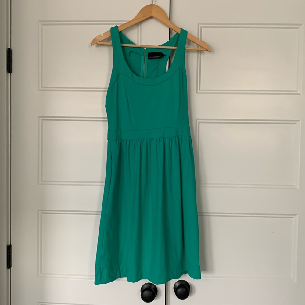 Green fit and flare dress